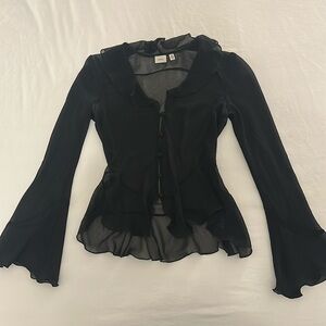 Black sheer aritzia blouse